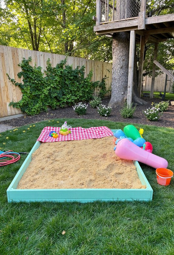 diy backyard sandbox setup