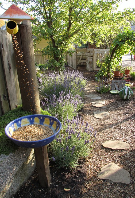 diy pine cone bird oasis