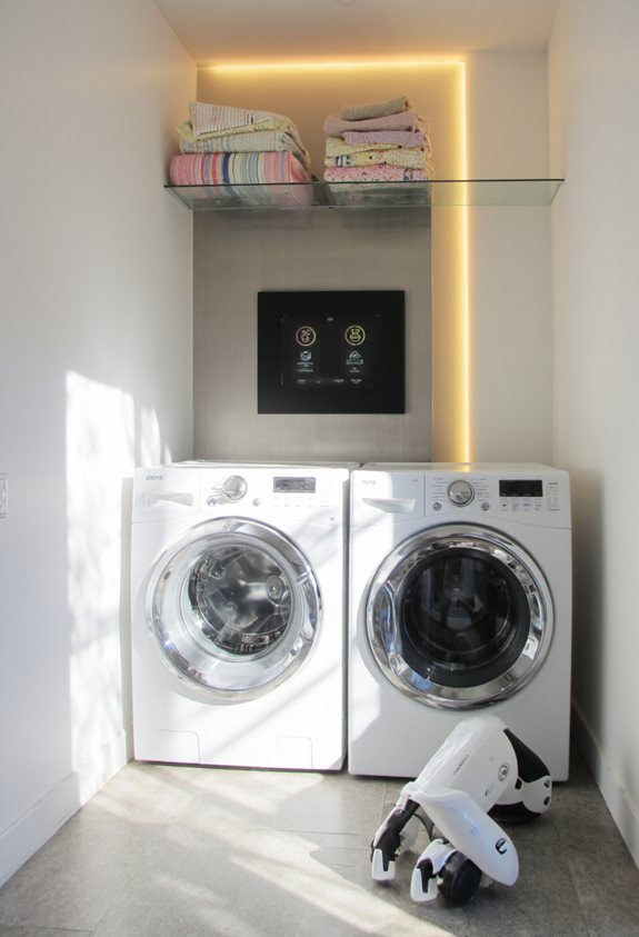 futuristic laundry automation hub