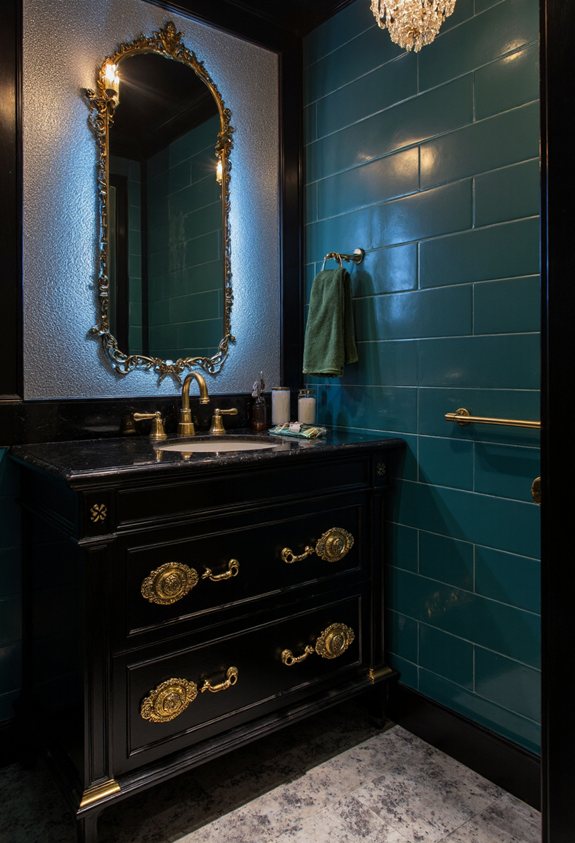 gilded black vanity elegance