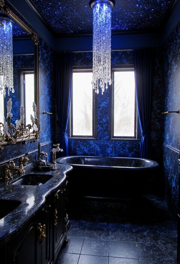 gold leaf bathroom accents