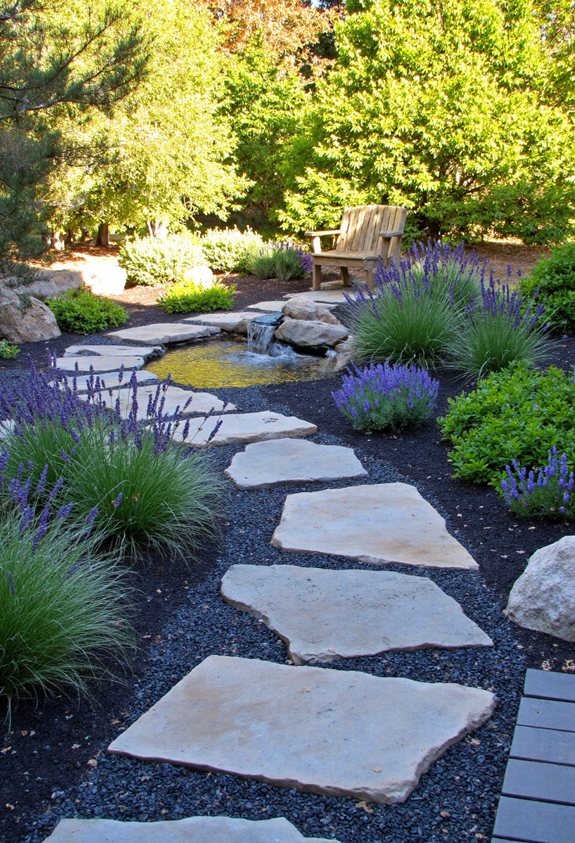 gravel paver yard walkway