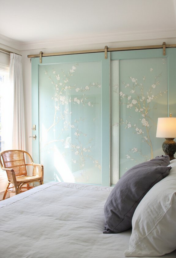 hand painted sliding door