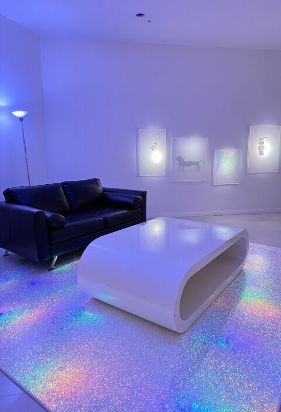 holographic shifting dance rug