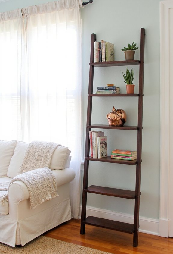 ladder shelf showcases books