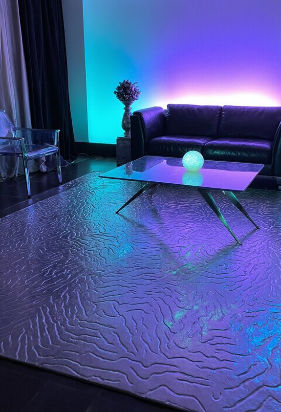 metallic futuristic abstract rug