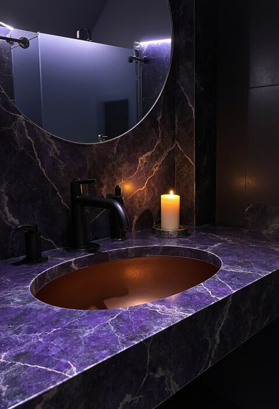 midnight purple veined marble