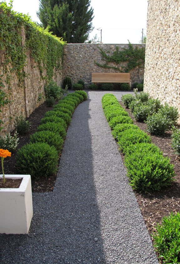 minimalist gravel garden path