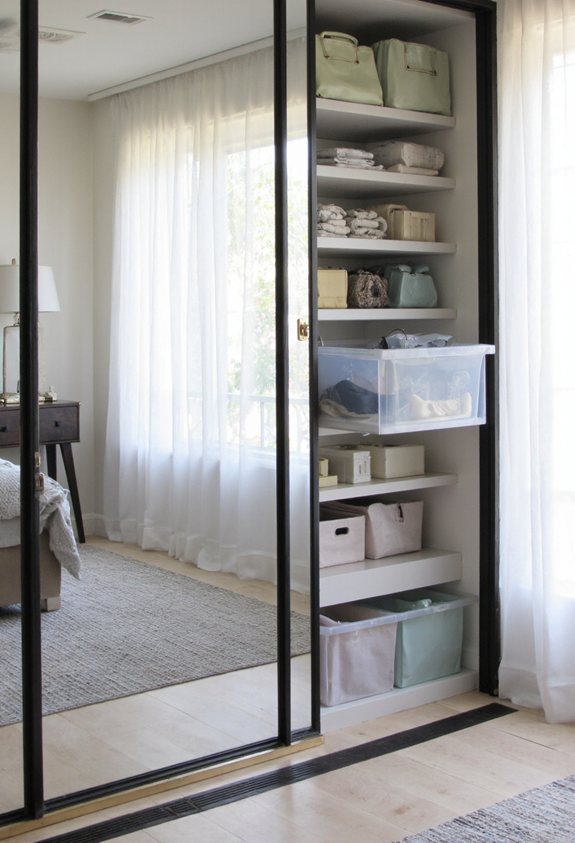mirror door enhances closet