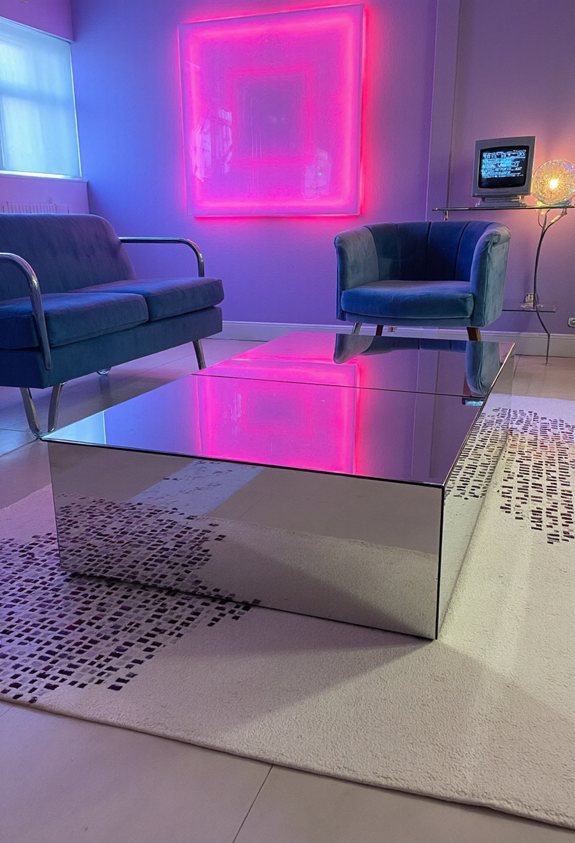 mirrored infinity coffee table