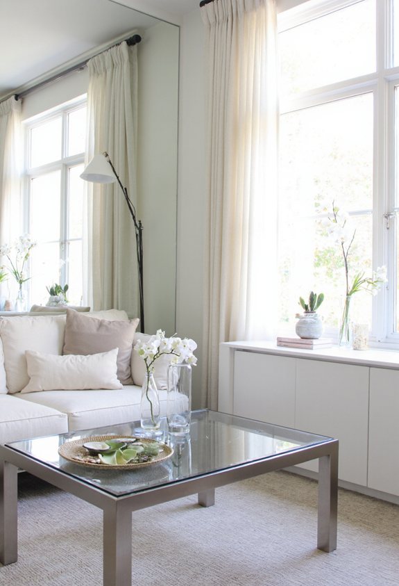 mirrored surfaces amplify natural light