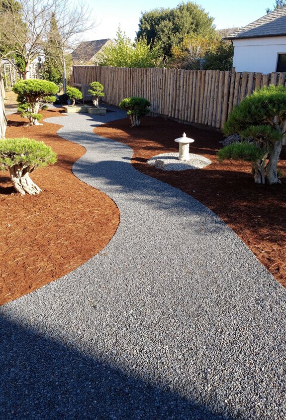 mulch and gravel zen garden