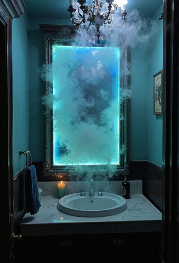 mystic fog filled bathroom