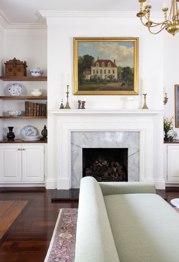 open shelving colonial display