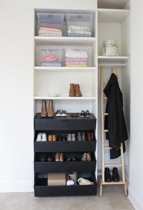 organized transparent high five closet