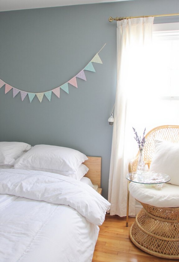 pastel bunting accent wall