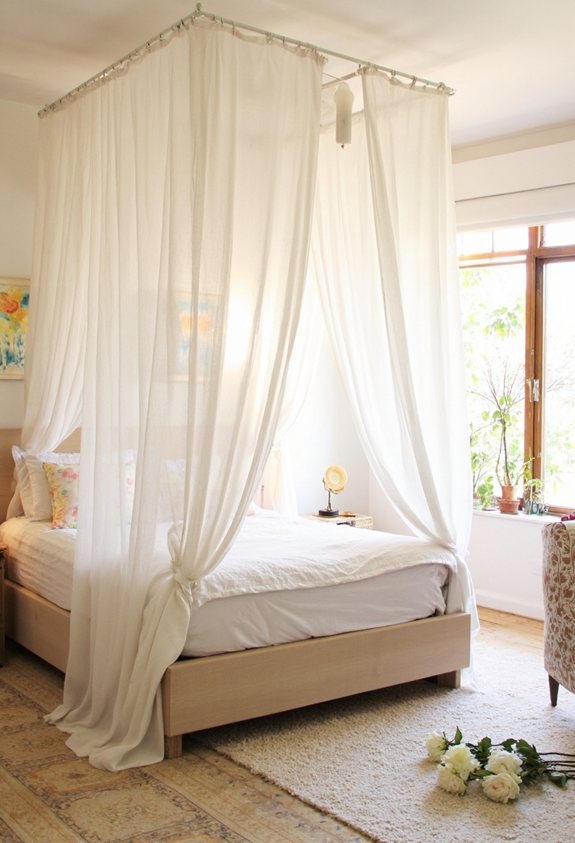 pastel canopy dreamy bedroom