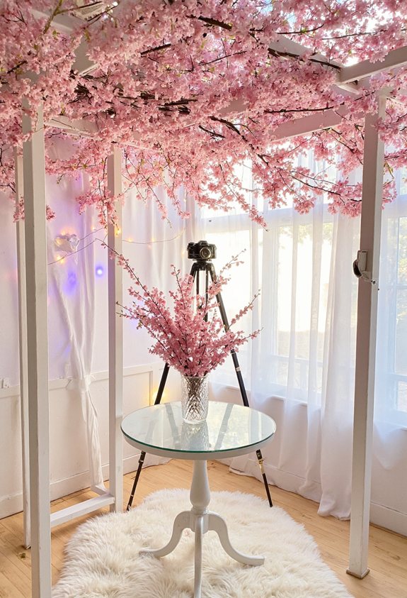 pastel curtain photo booth