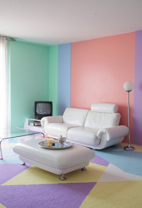 pastel tinted metallic wall d cor