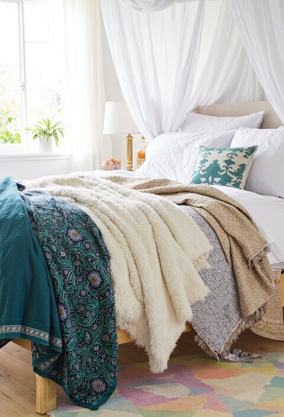 patterned throw blanket mix