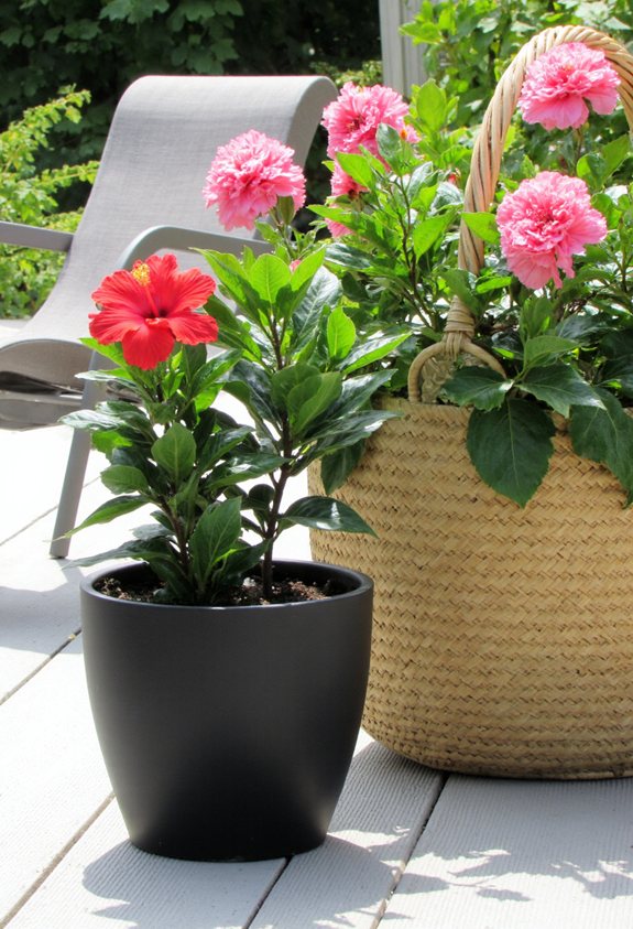 portable hibiscus container size