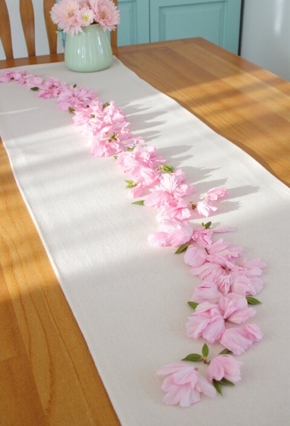 pressed petal spring table runner