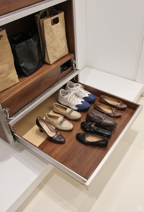 pull out shoe organization