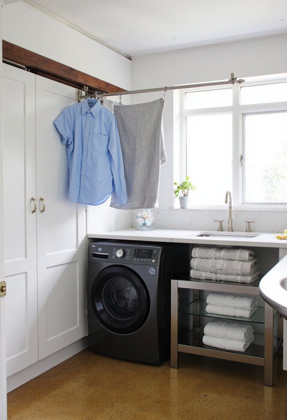 retractable closet clothesline drying