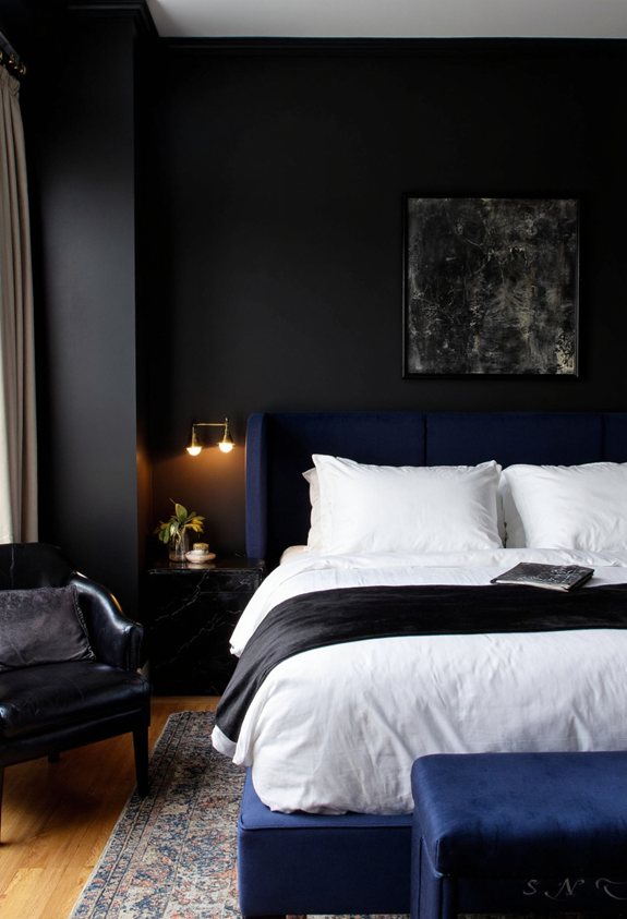 sleek black leather retreat