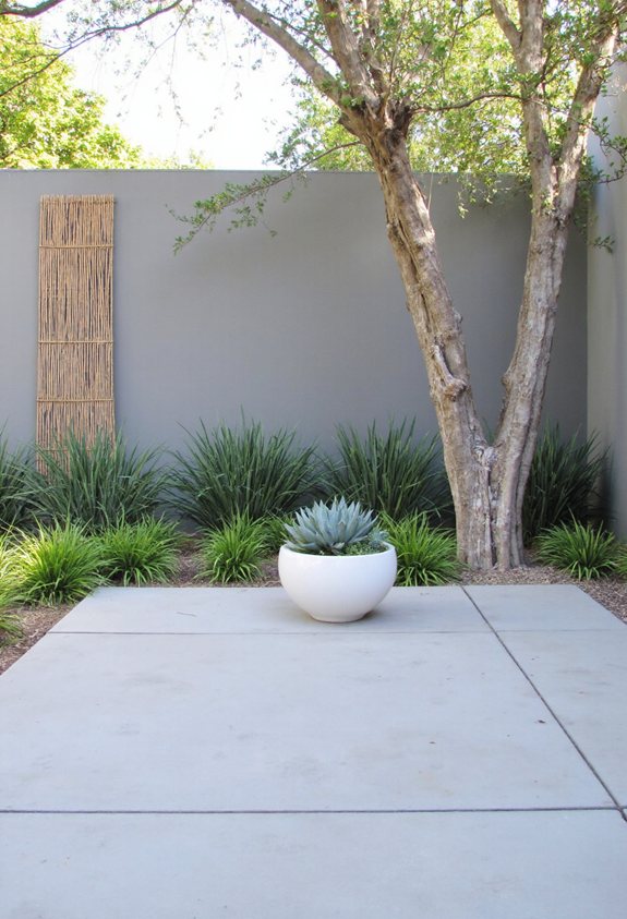 sleek cozy minimalist garden