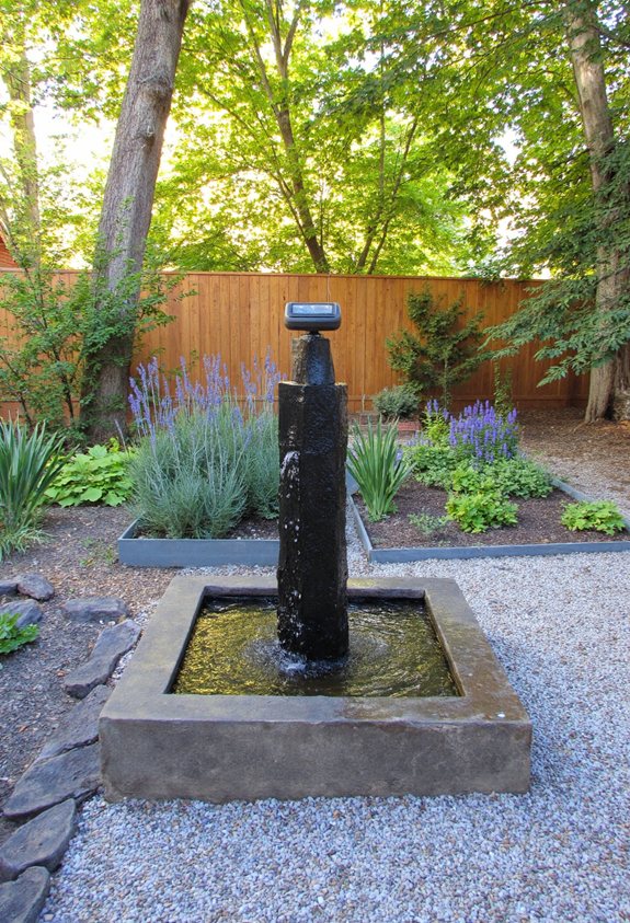 solar powered garden fountain