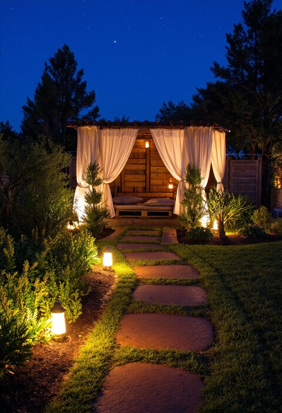solar powered garden pathway lighting