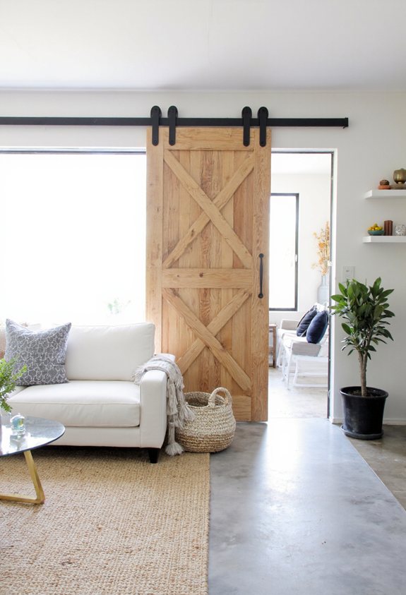 space saving sliding barn door