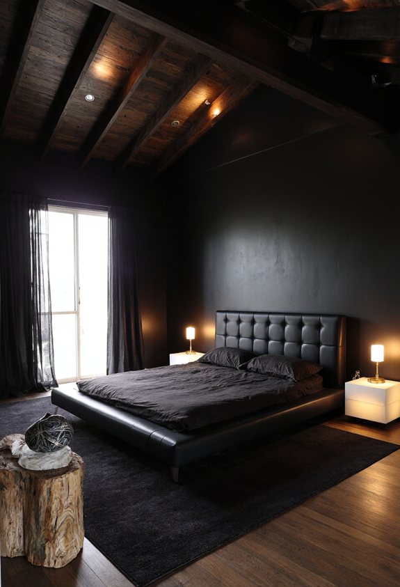 stained wood beams