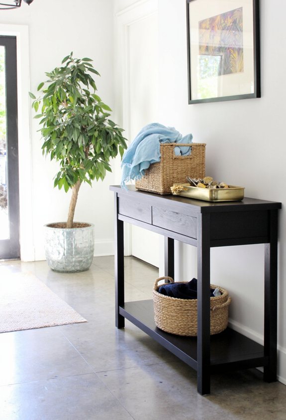 stylish baskets organize clutter