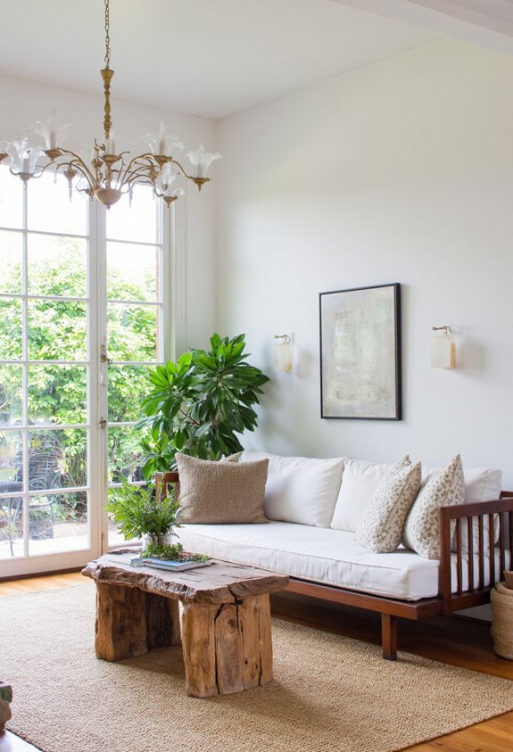 sun lit sanctuary with cozy sofas