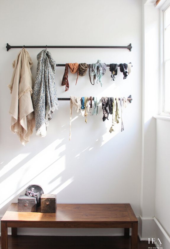 tension rod closet organizer