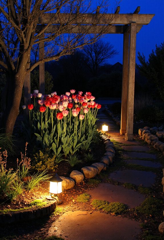 twilight tulip garden illumination