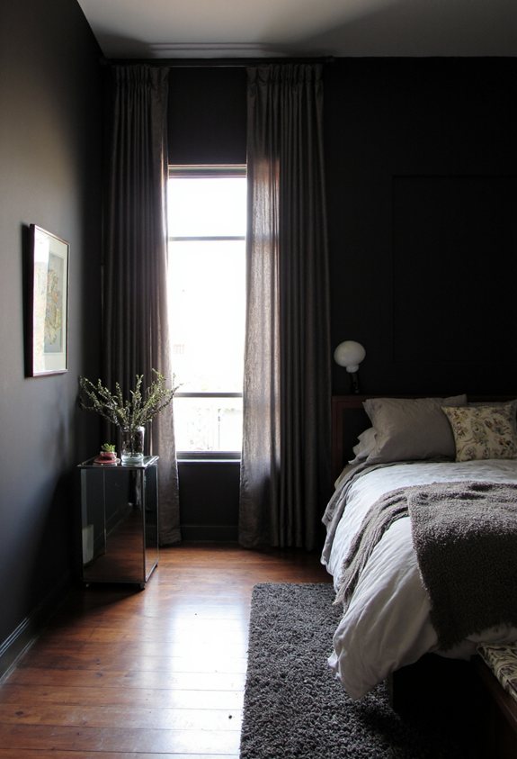 velvet draped black walls