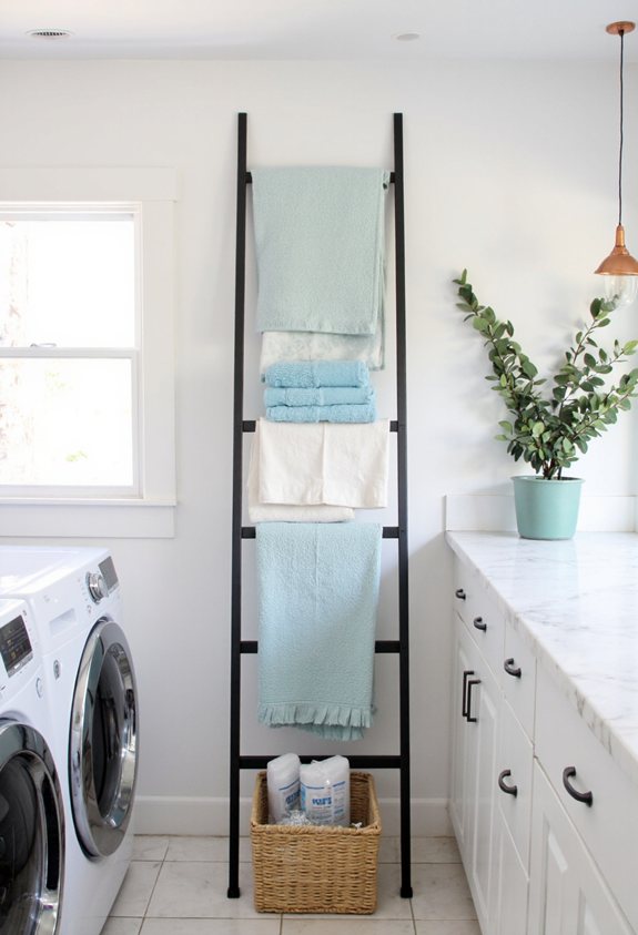 vertical ladder linen organizer