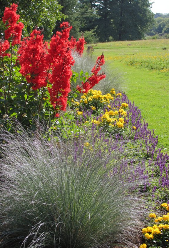 vibrant hibiscus garden contrast
