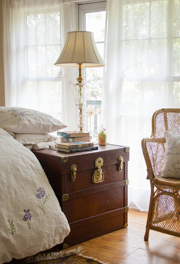 vintage trunk nightstand