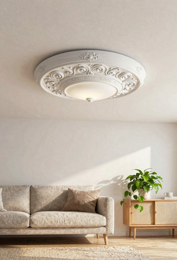 adhesive ceiling medallion installation