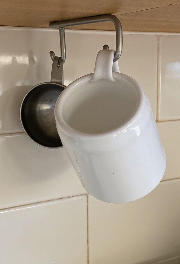 adhesive hooks mug storage