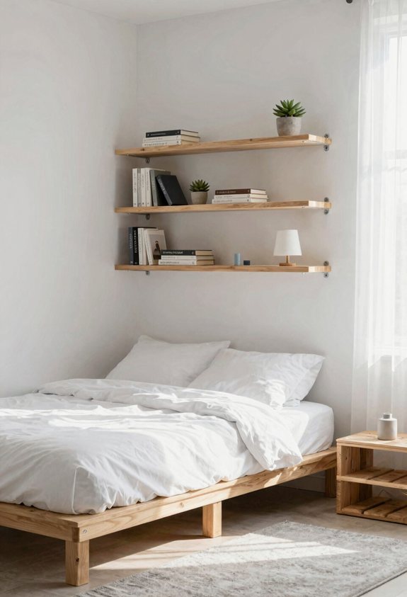 adhesive mounted floating shelves