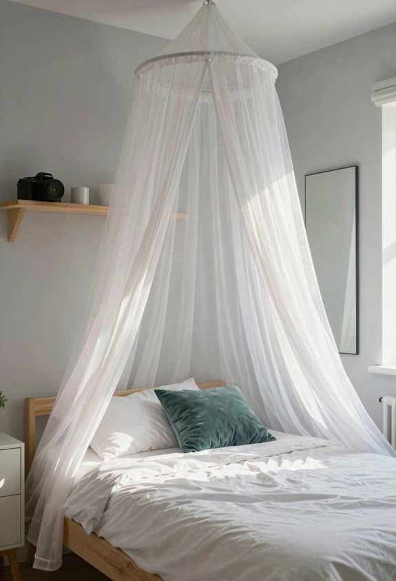 canopy net creates cozy nook
