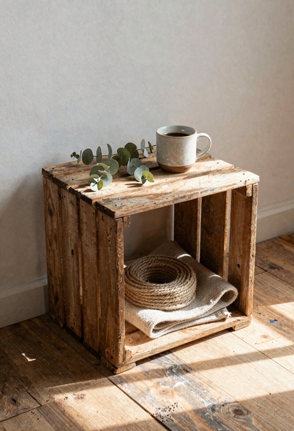 diy crate side table