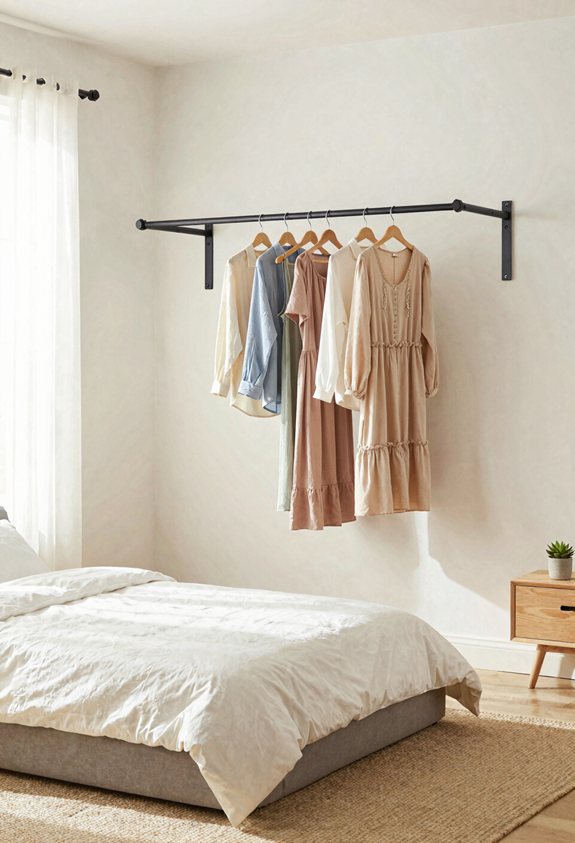 drill free adjustable closet rod