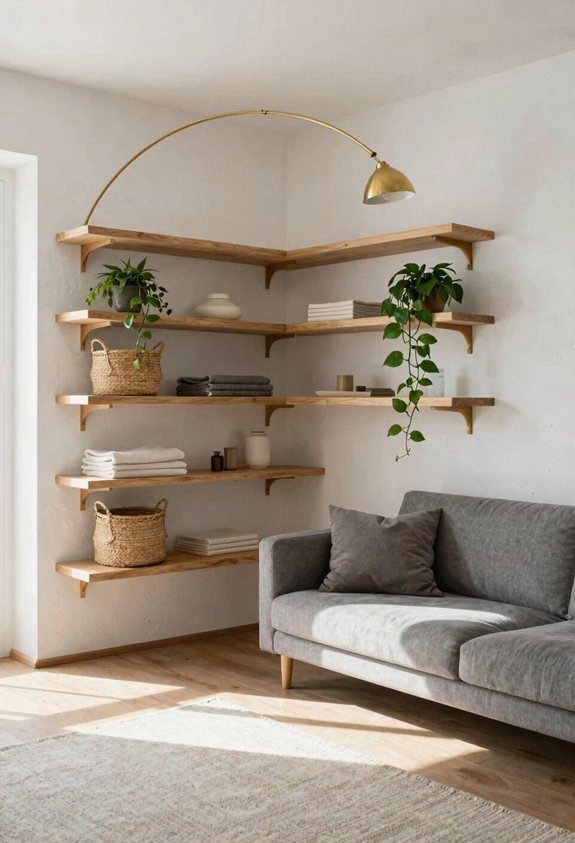 floating corner storage solution