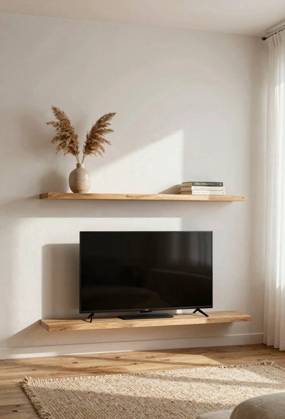 floating shelf tv makeover